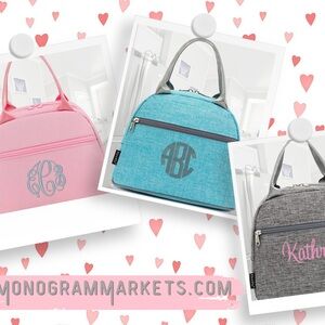Monogrammed personalized insulated lunch kits